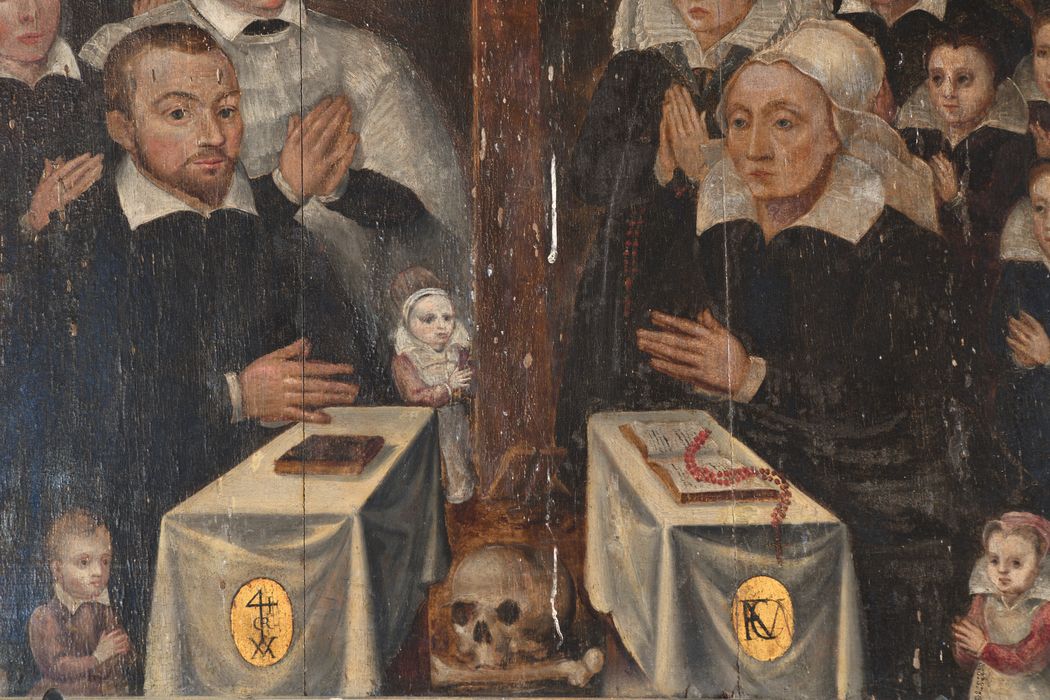 tableau (panneau peint) : Christ en croix, détail