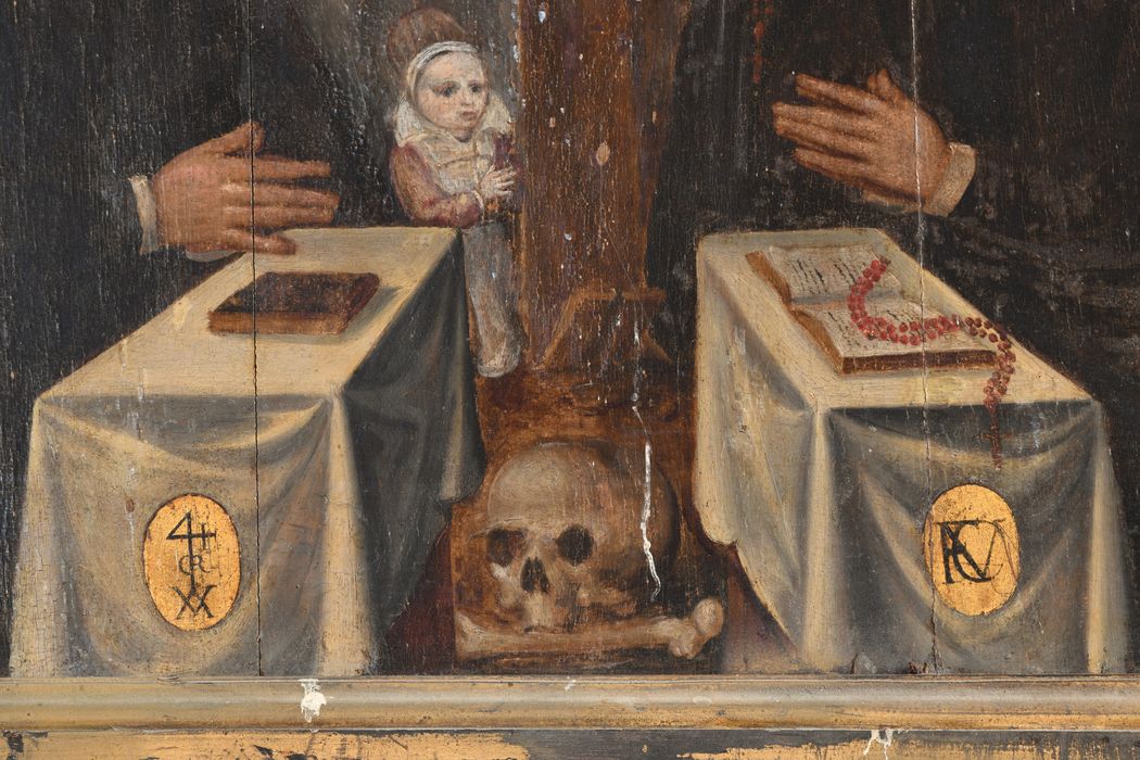 tableau (panneau peint) : Christ en croix, détail