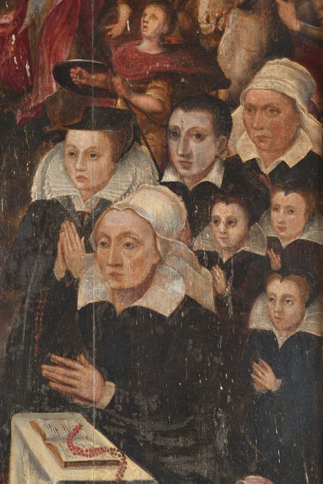 tableau (panneau peint) : Christ en croix, détail