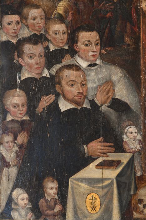 tableau (panneau peint) : Christ en croix, détail