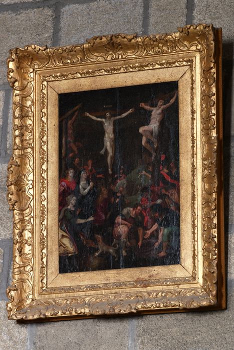 tableau (panneau peint) : La Crucifixion, cadre