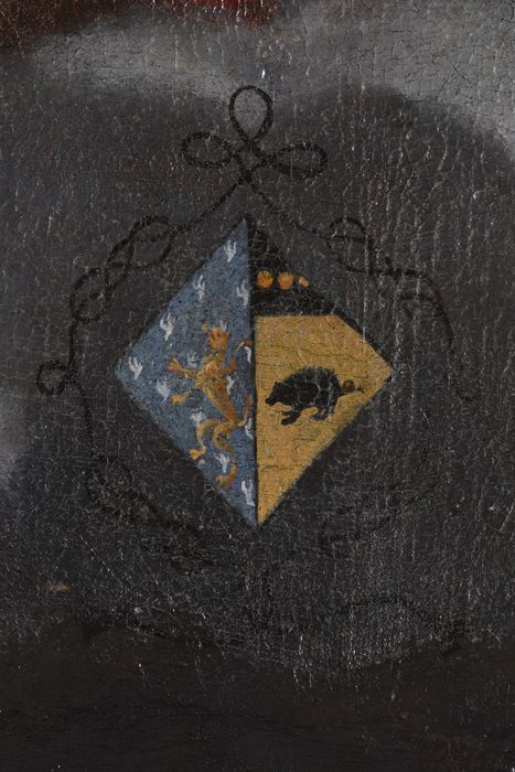 tableau : Annonciation (l’), détail des armoiries