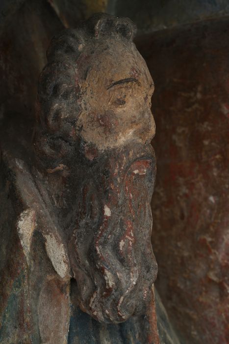 bas-relief : Le Christ entouré des douze apôtres, détail d’une statuette