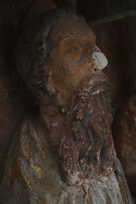 bas-relief : Le Christ entouré des douze apôtres, détail d’une statuette