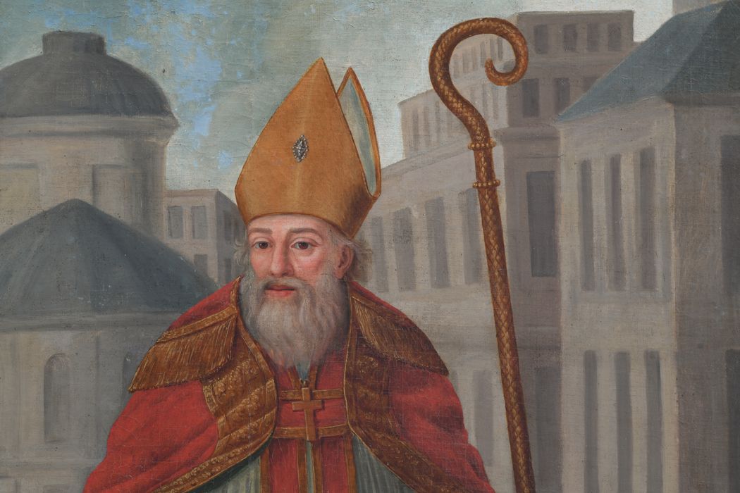 tableau : Saint évêque, détail