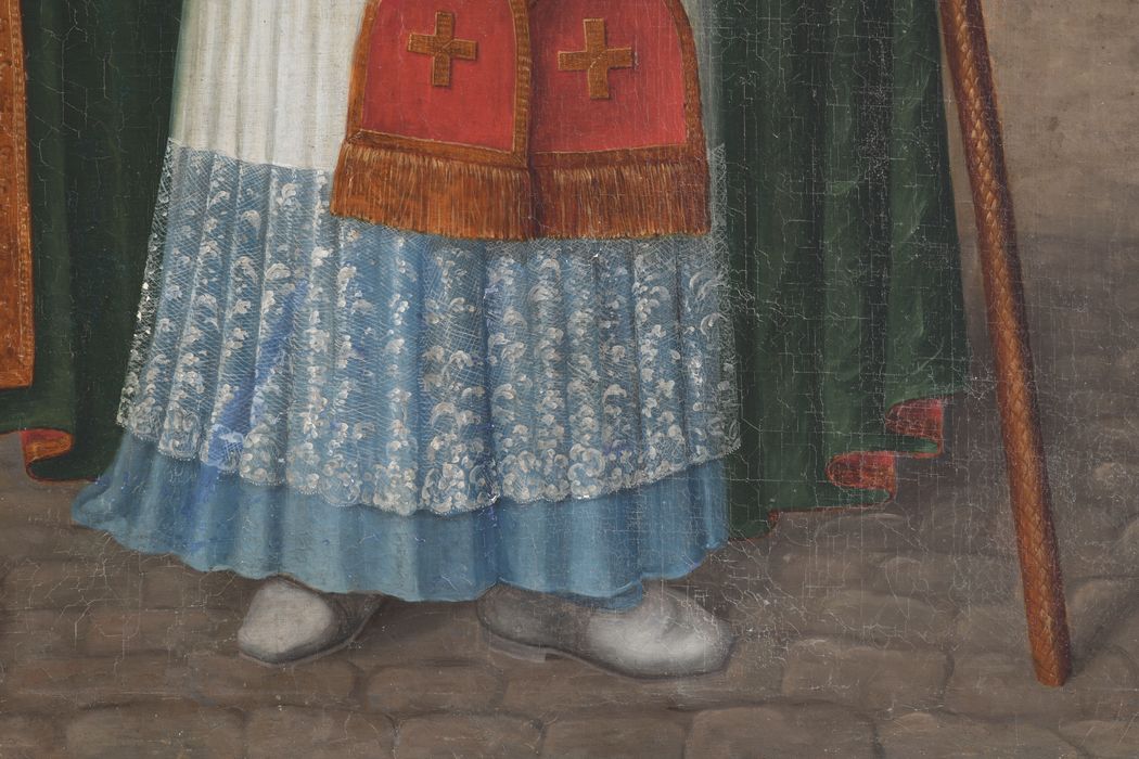 tableau : Saint évêque, détail