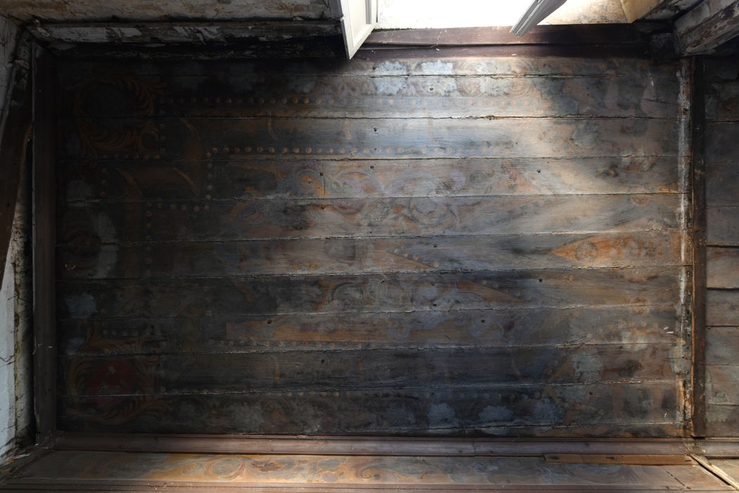 1er étage, grande pièce, plafond peint, vue partielle