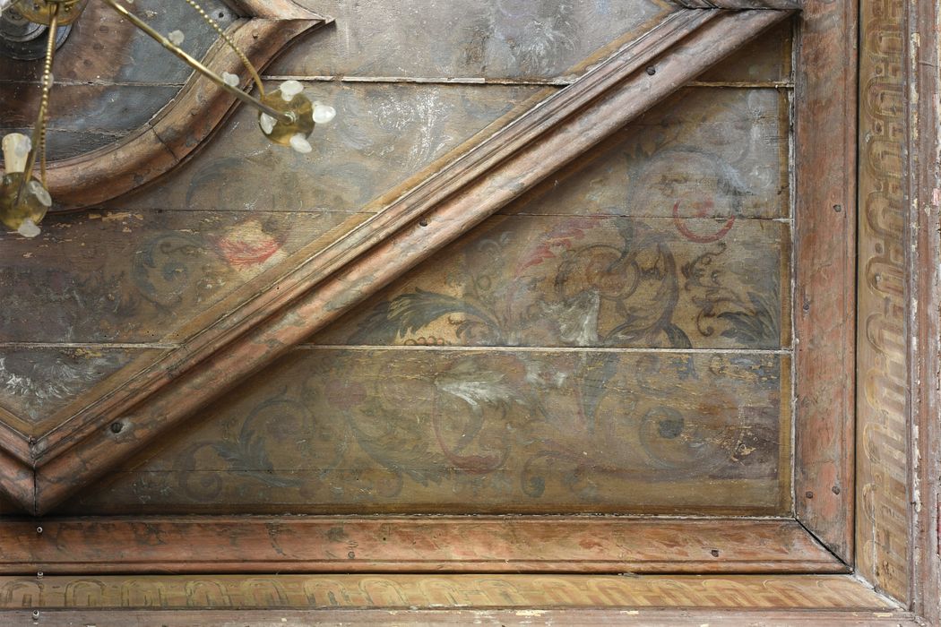 1er étage, petite pièce, plafond peint, détail