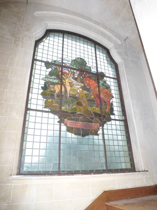verrière de la cage d’escalier : Vision de saint Hubert