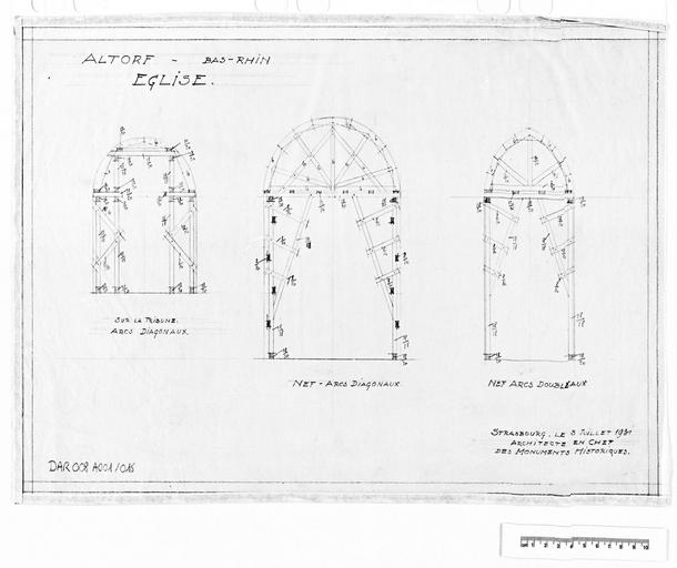 Étaiement des arcs de la nef.