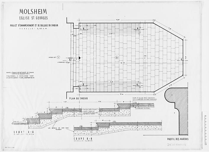 Projet d'enmarchement et de dallage du choeur