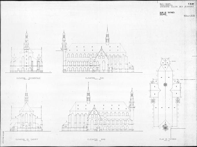 Plan de toiture et ensemble des façades.