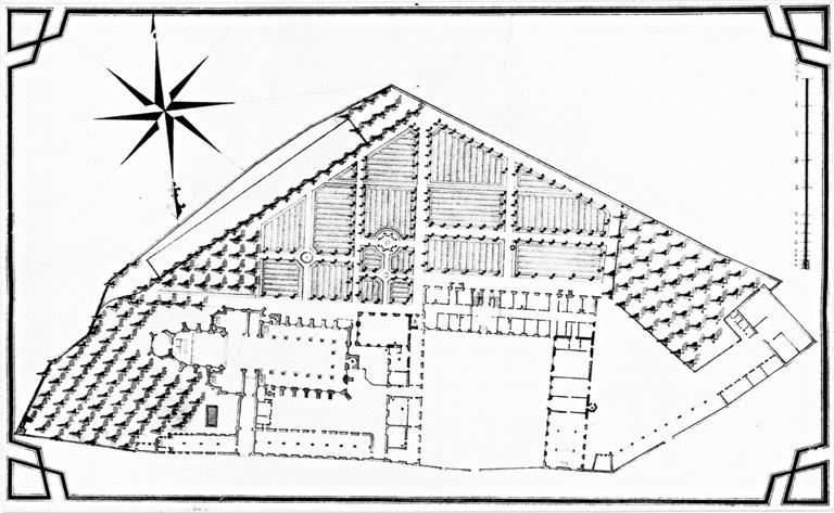 Plan de situation de l'église et de l'ancien collège des Jésuites.