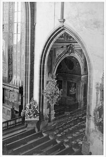 Croisillon et chapelle sud, vue d'ensemble depuis la tribune du collatéral nord.