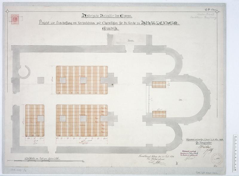 Projet de bancs d'église.