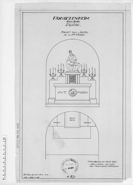 Projet pour l'autel de la Vierge.