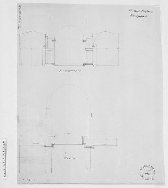 Croisée du transept : plan et élévation est.