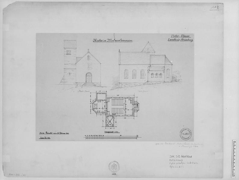 Façades nord et ouest, plan.