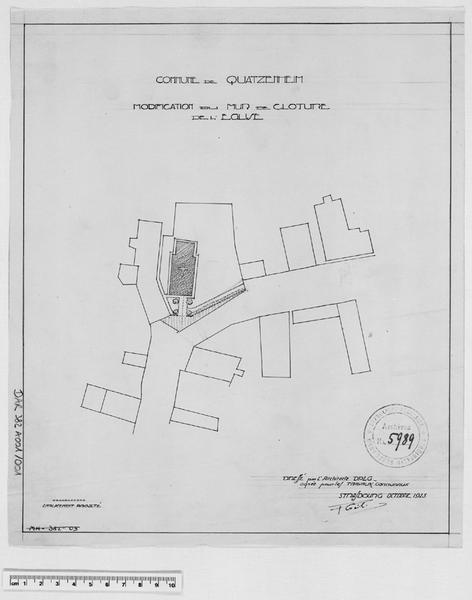 Plan de situation : modification du mur de clôture.