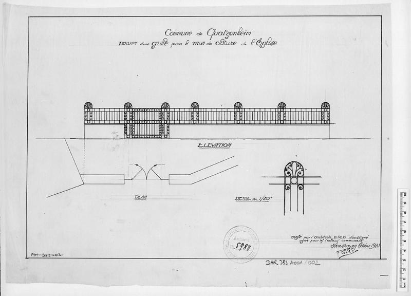 Projet de grille pour le mur de clôture.