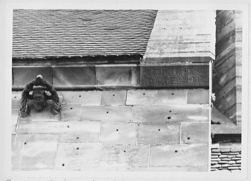 choeur, élévation nord, relief d'un homme lançant des pierres au sol, vue d'ensemble.