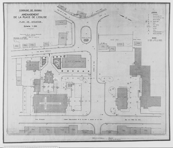 Aménagement de la place de l'église, plan de situation.