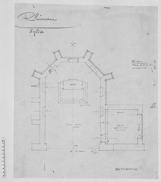 Plan : choeur et sacristie.