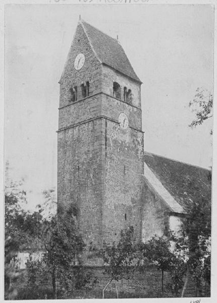 Tour-porche, vue d'ensemble depuis le sud-ouest.