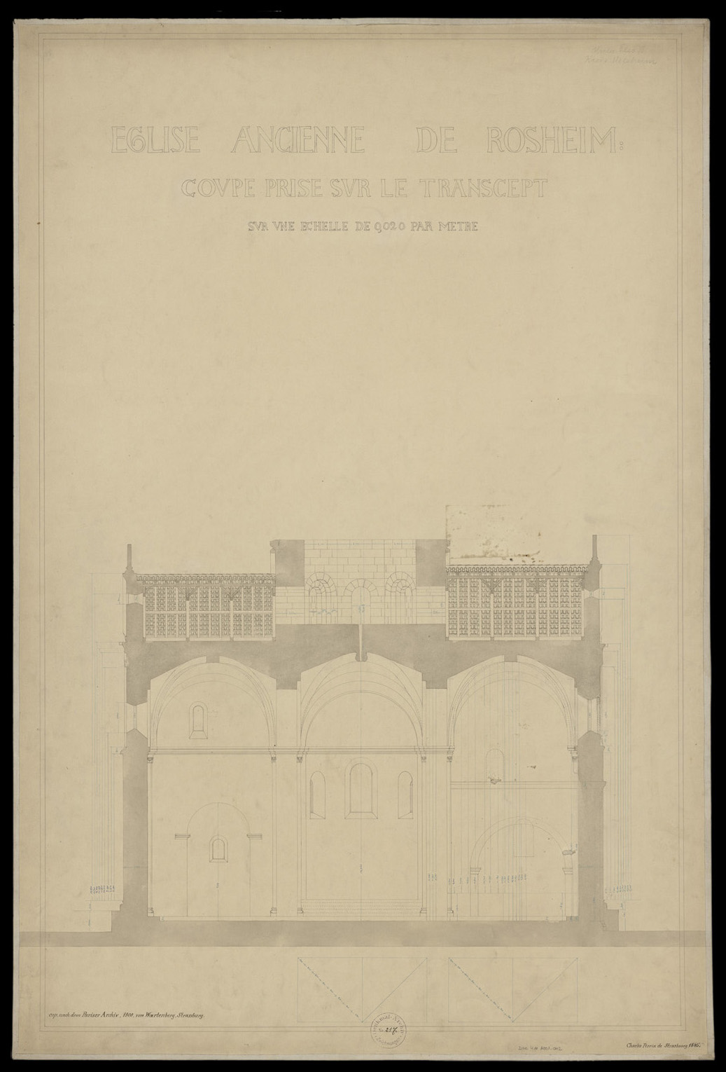 Coupe transversale sur le transept.