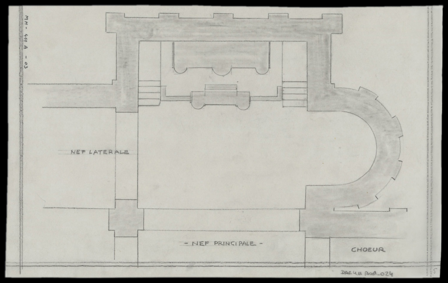 Plan de masse de la chapelle latérale nord.