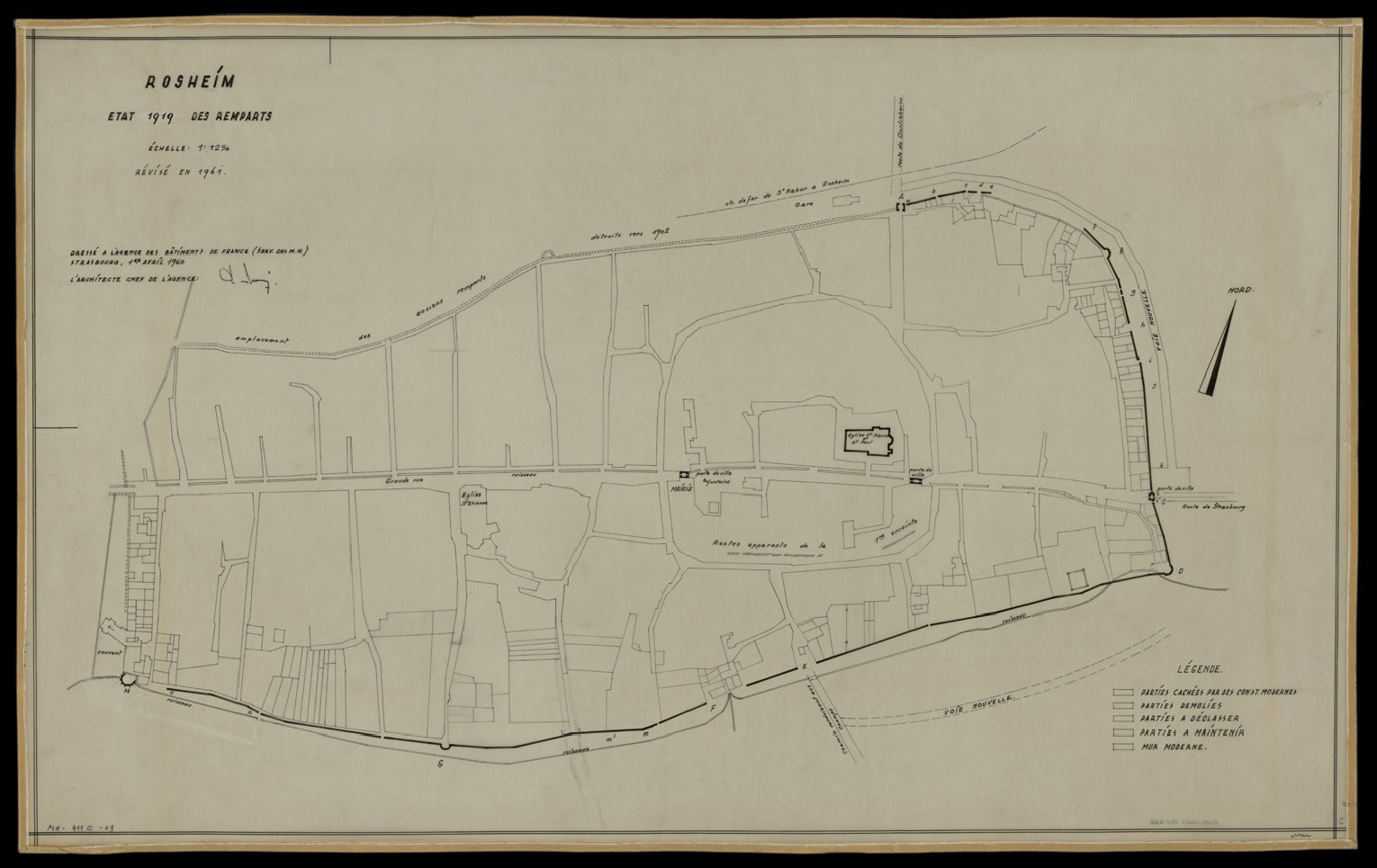 Plan d’ensemble des remparts en 1919