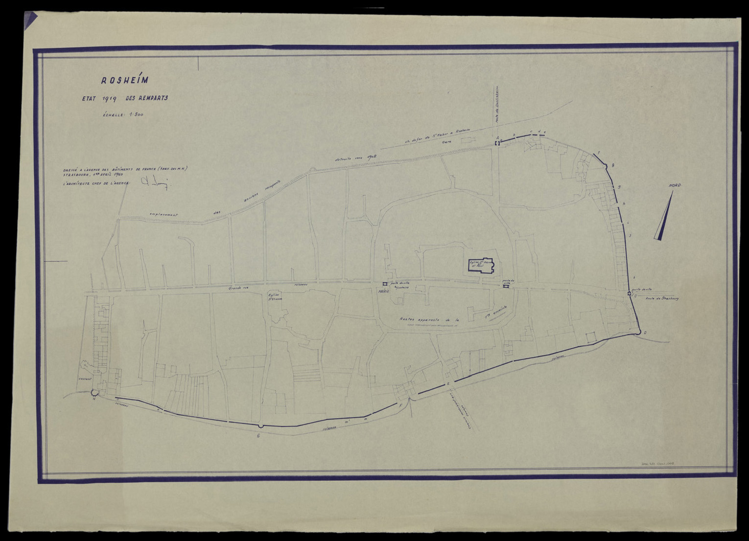 Plan d’ensemble des remparts en 1919