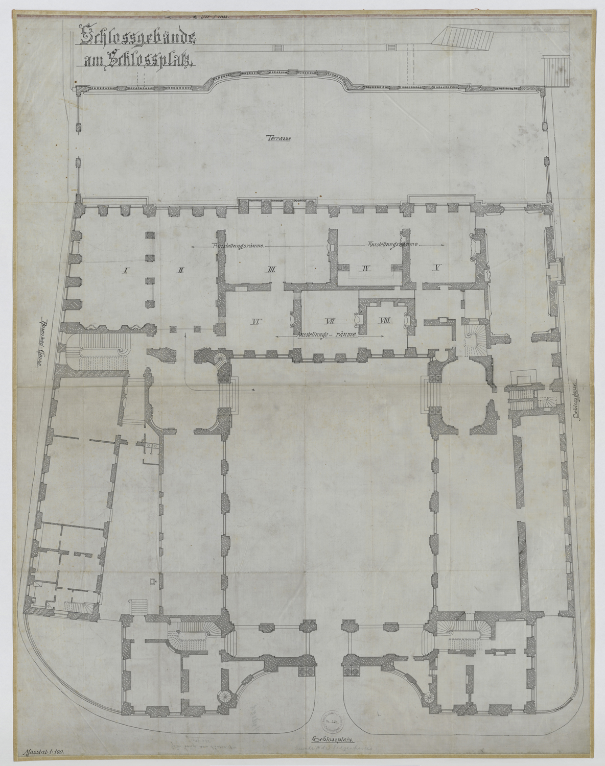 Plan de masse du rez-de-chaussée.