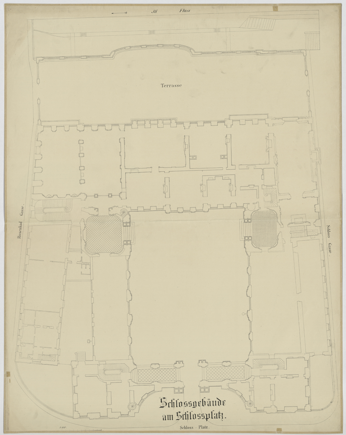 Plan de masse du rez-de-chaussée.