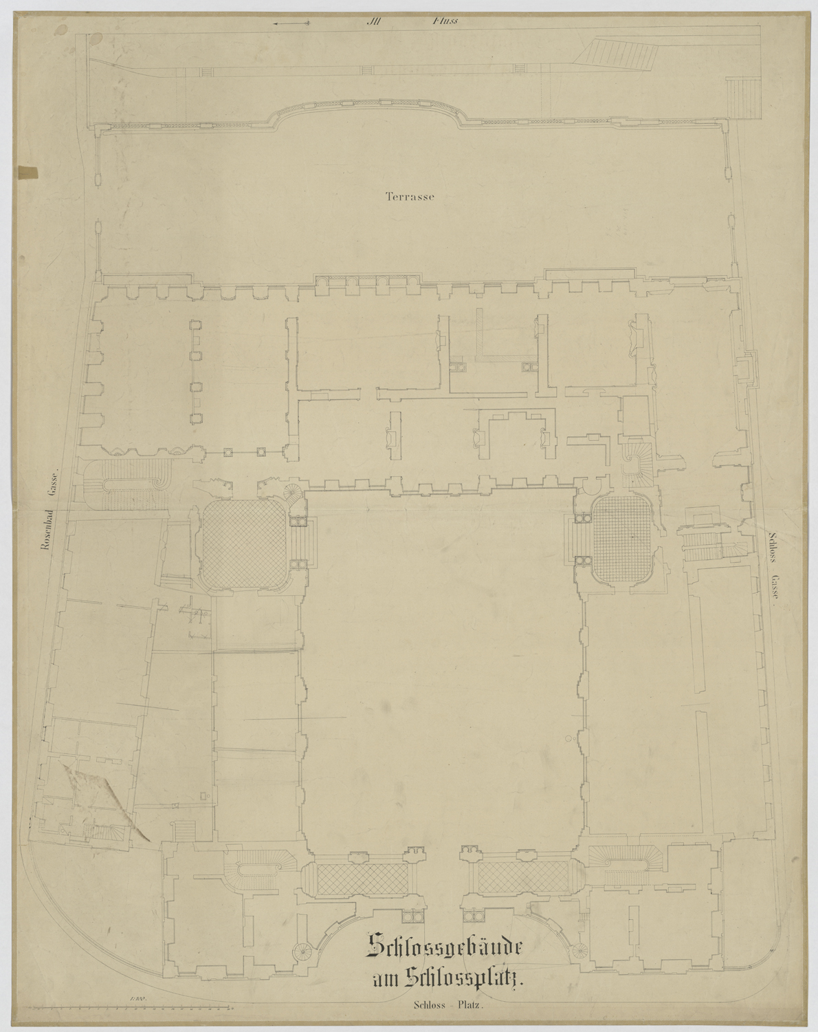 Plan de masse du rez-de-chaussée.