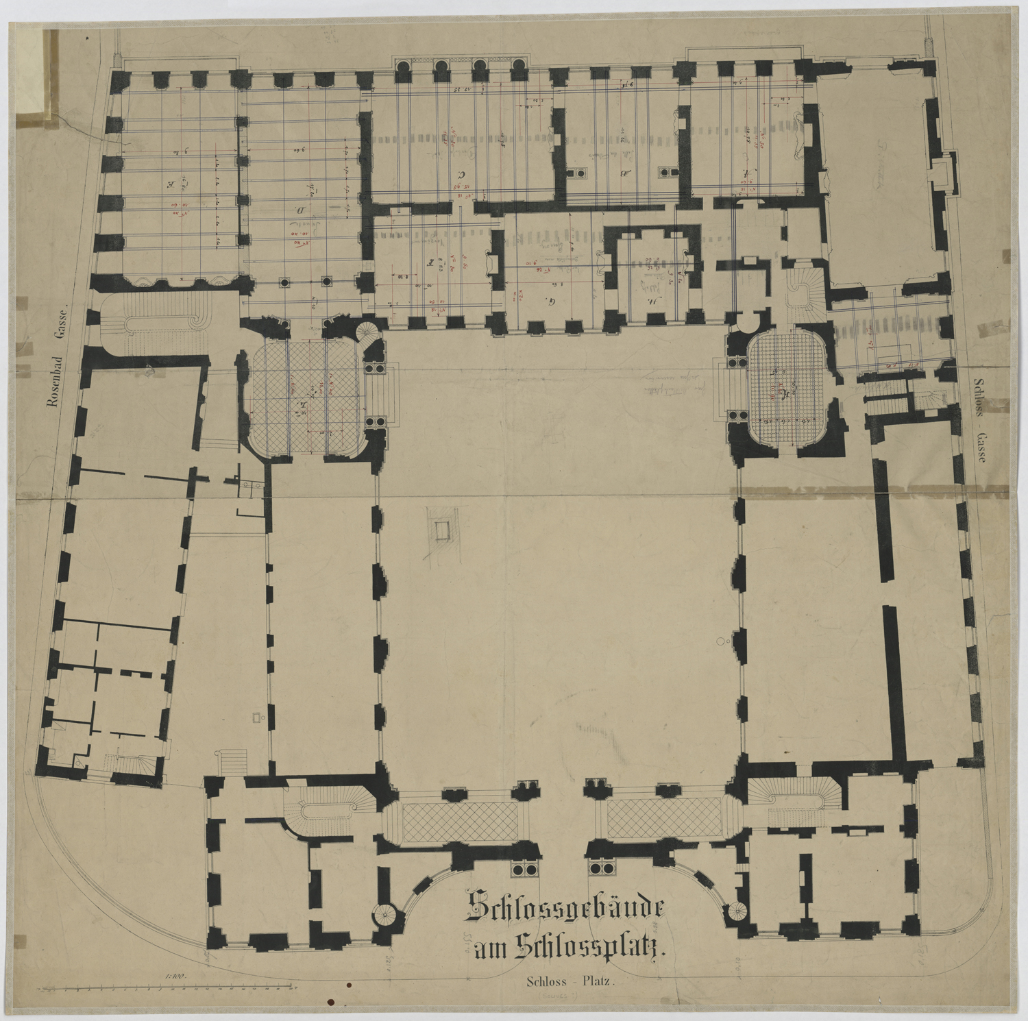 Plan de masse du rez-de-chaussée.