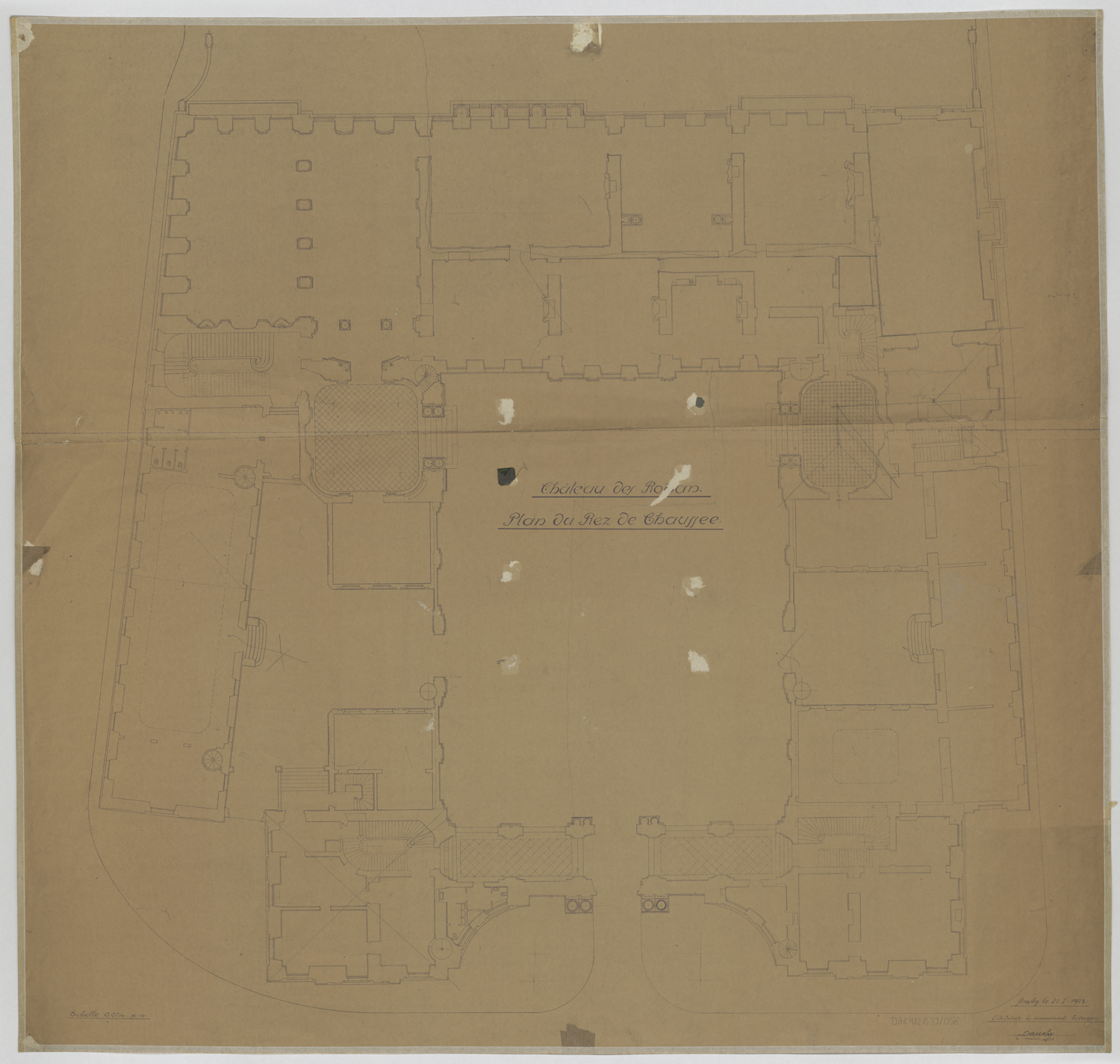 Plan de masse du rez-de-chaussée.