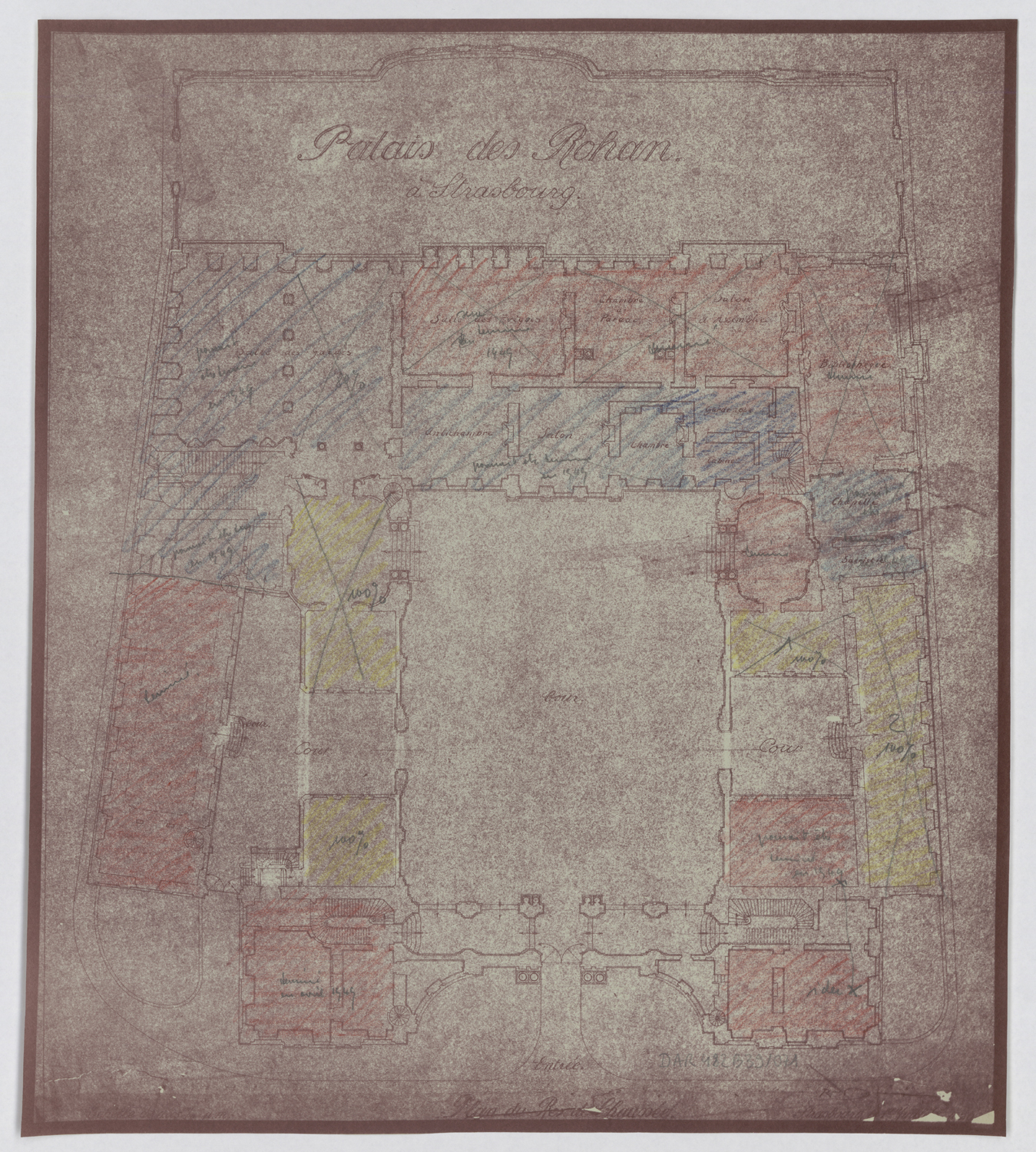 Projet d’aménagement, plan de masse du rez-de-chaussée.