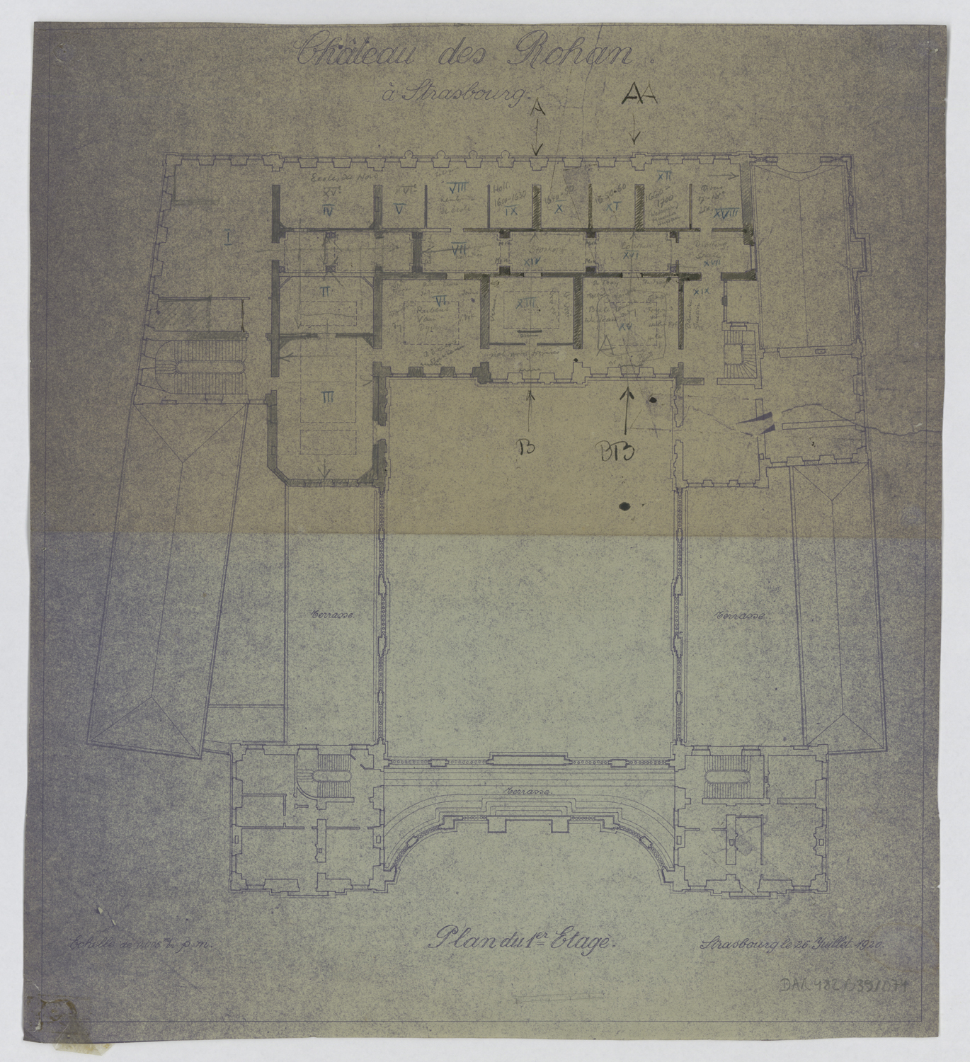 Plan de masse du premier étage.