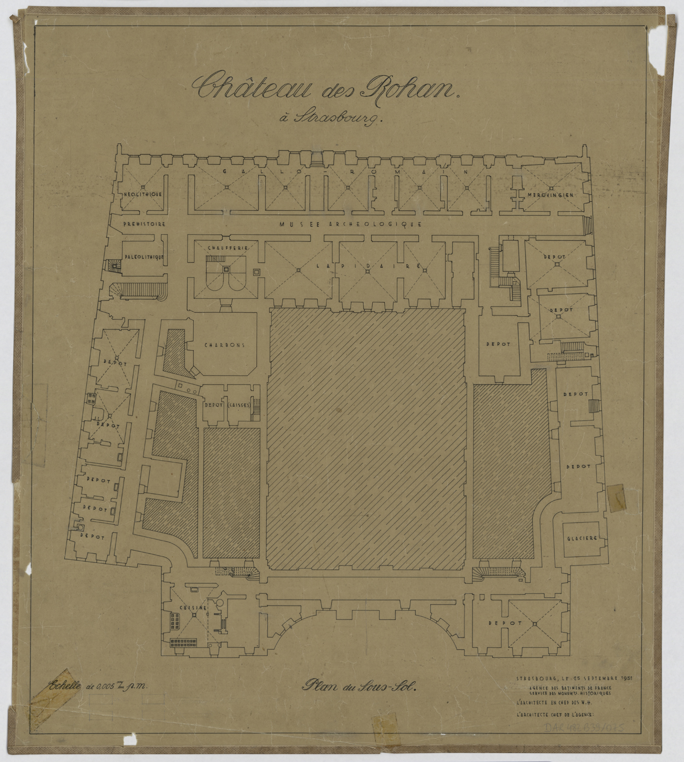 Plan de masse du sous-sol.