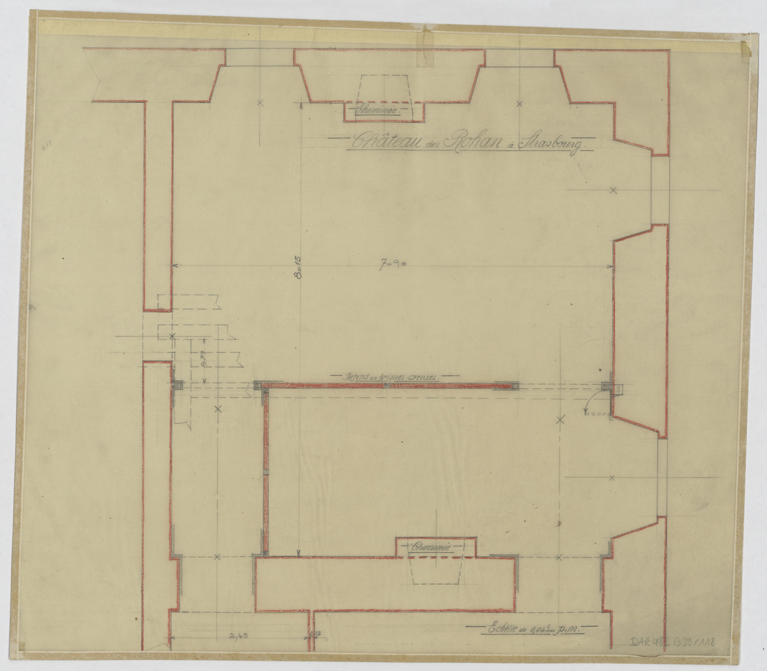 Pavillon nord-est, plan de masse du premier étage.