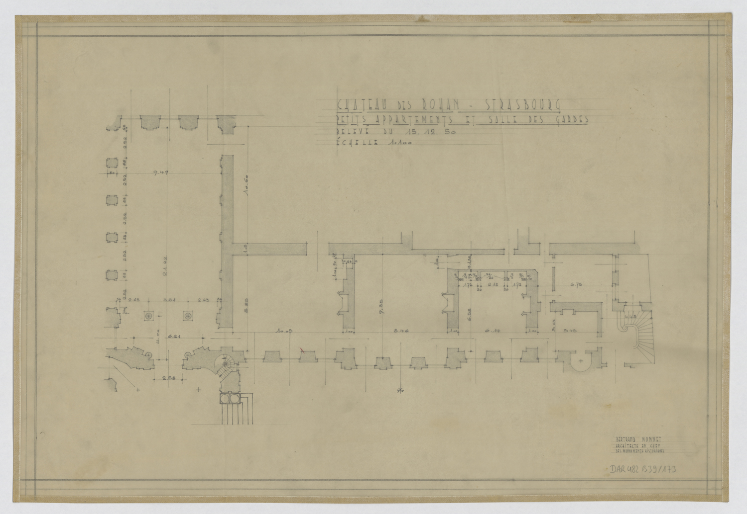 Petits appartements et salle des gardes, plan de masse. 