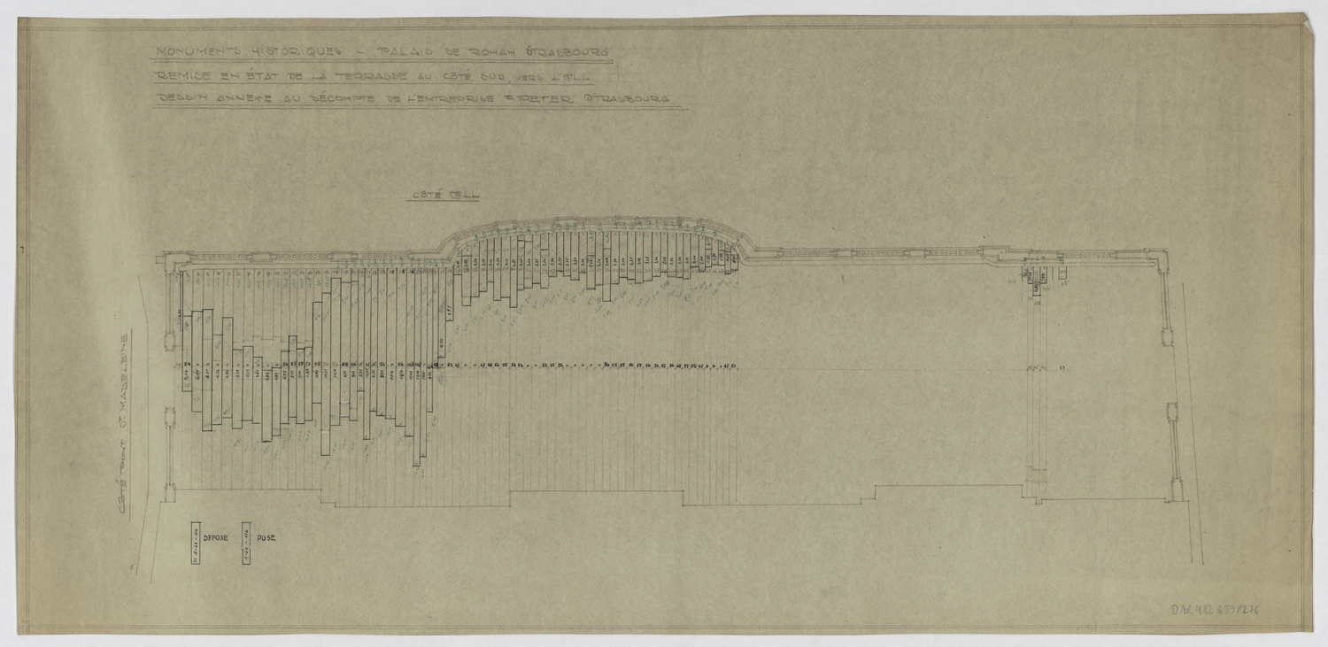 Remise en état de la terrasse sur l’Ill,  plan de décompte.