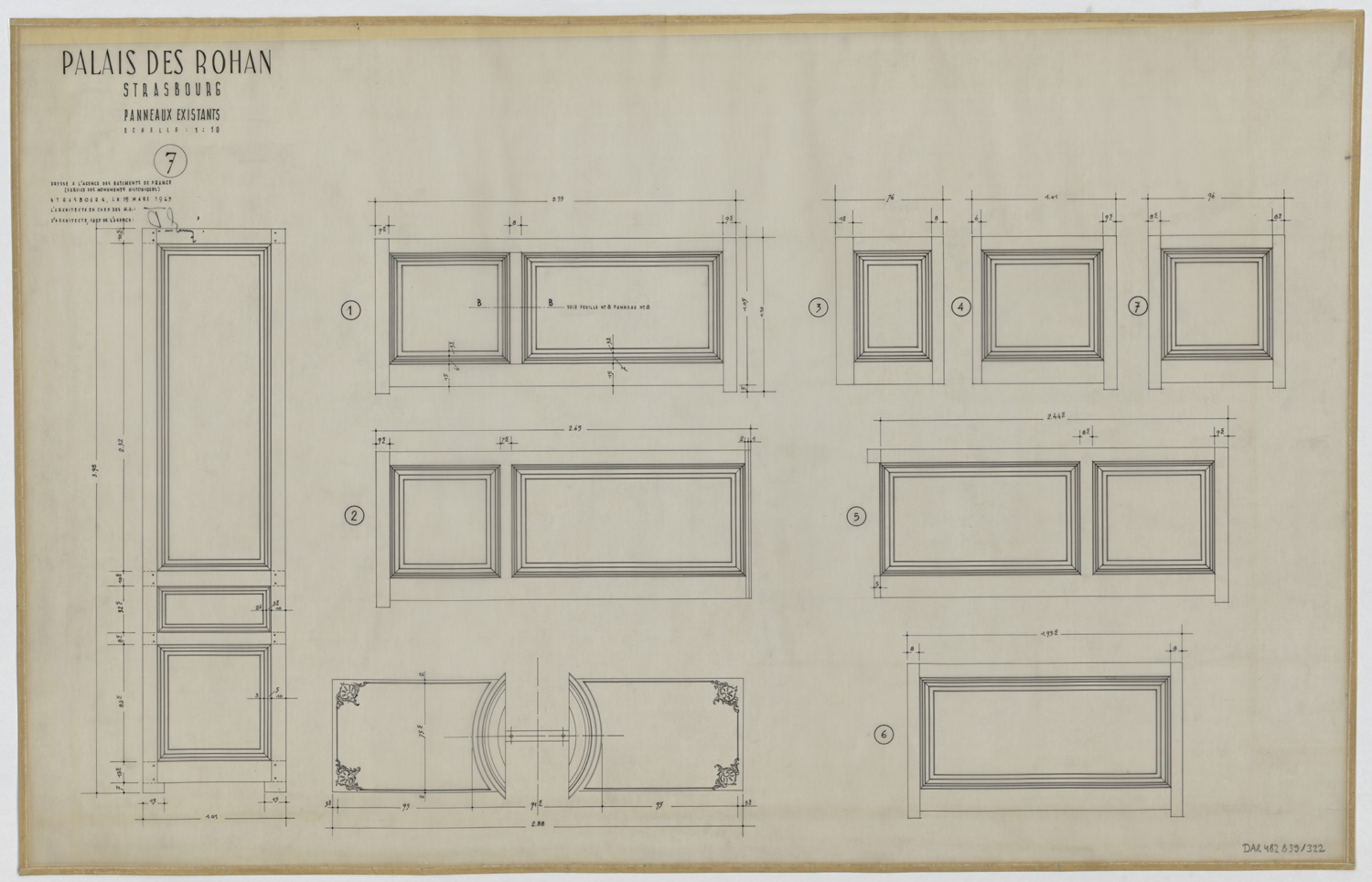 Boiseries, élévations.