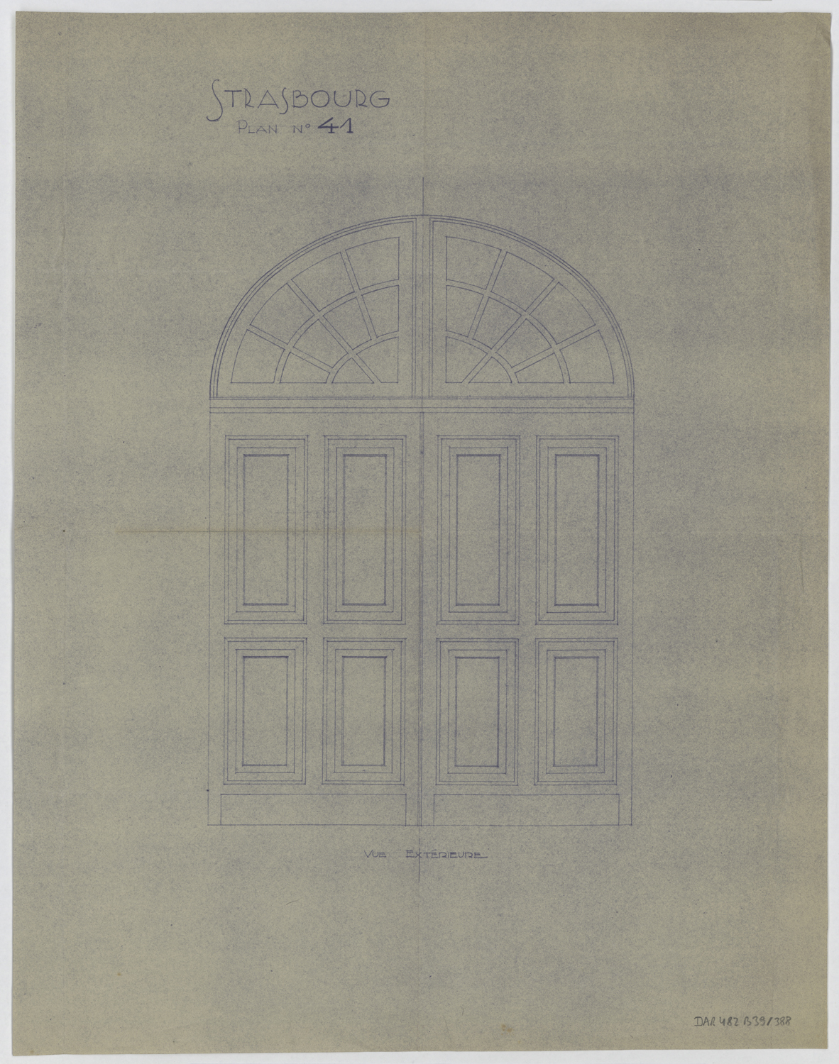 Façade nord, élévation et la porte principale (version 1).