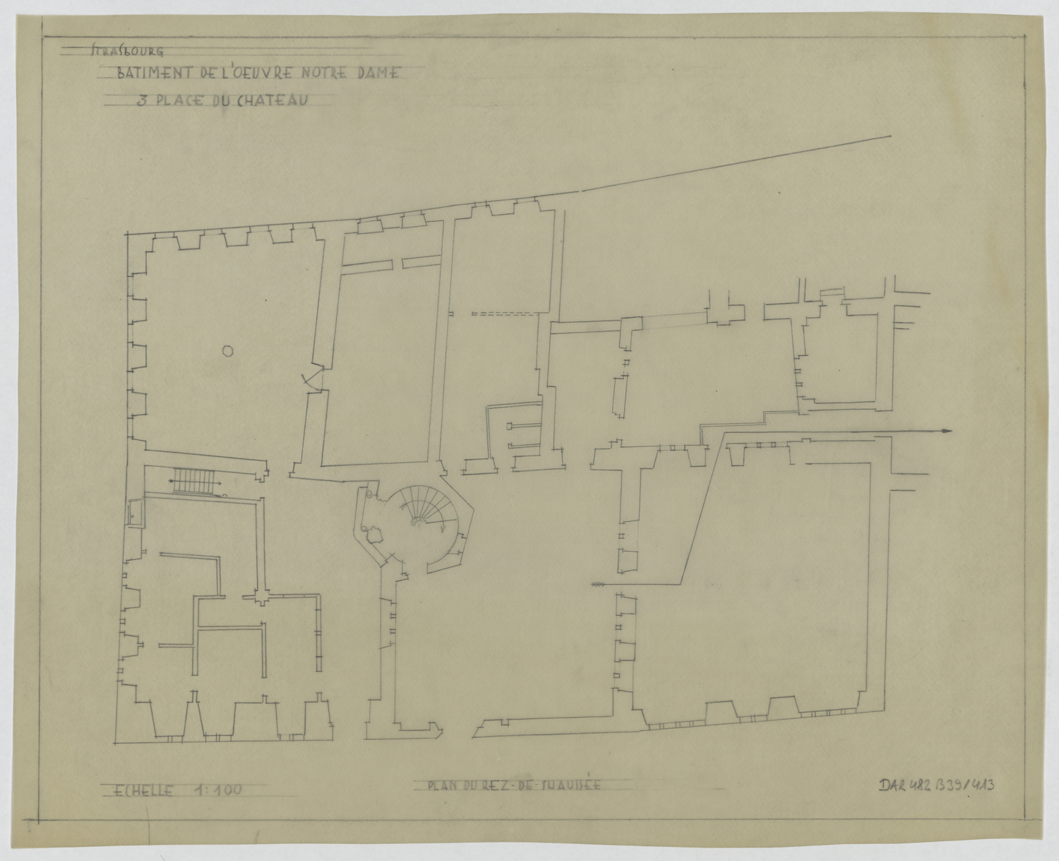 Plan de masse du rez-de-chaussée.