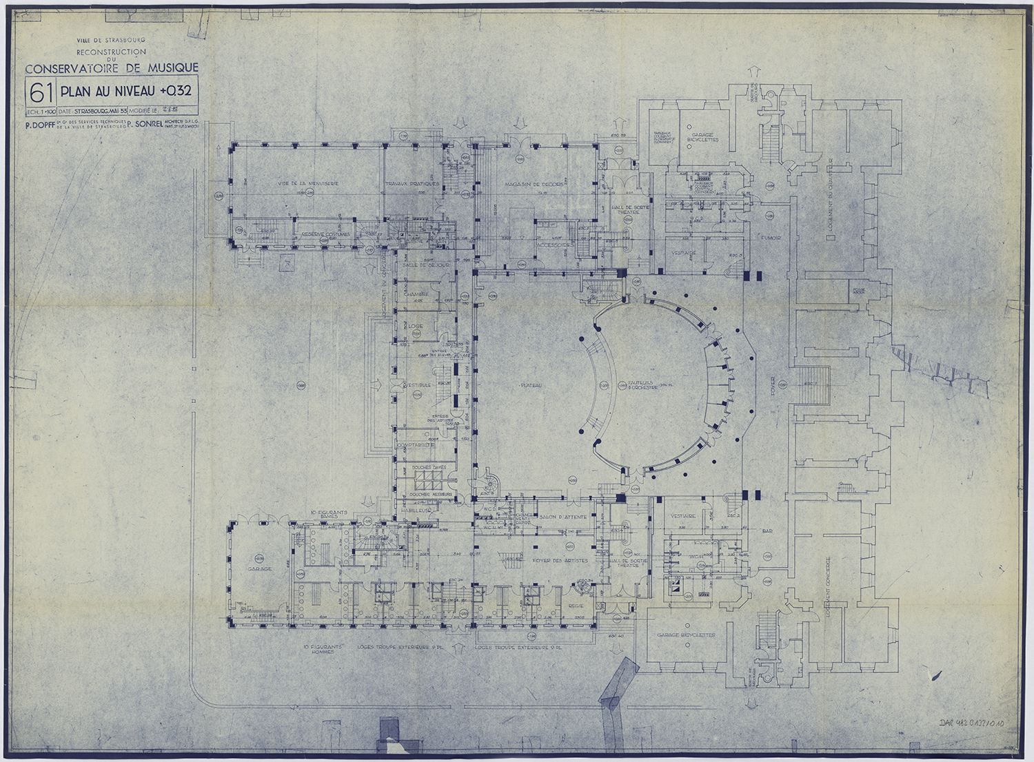 Reconstruction du conservatoire de musique, plan de masse.