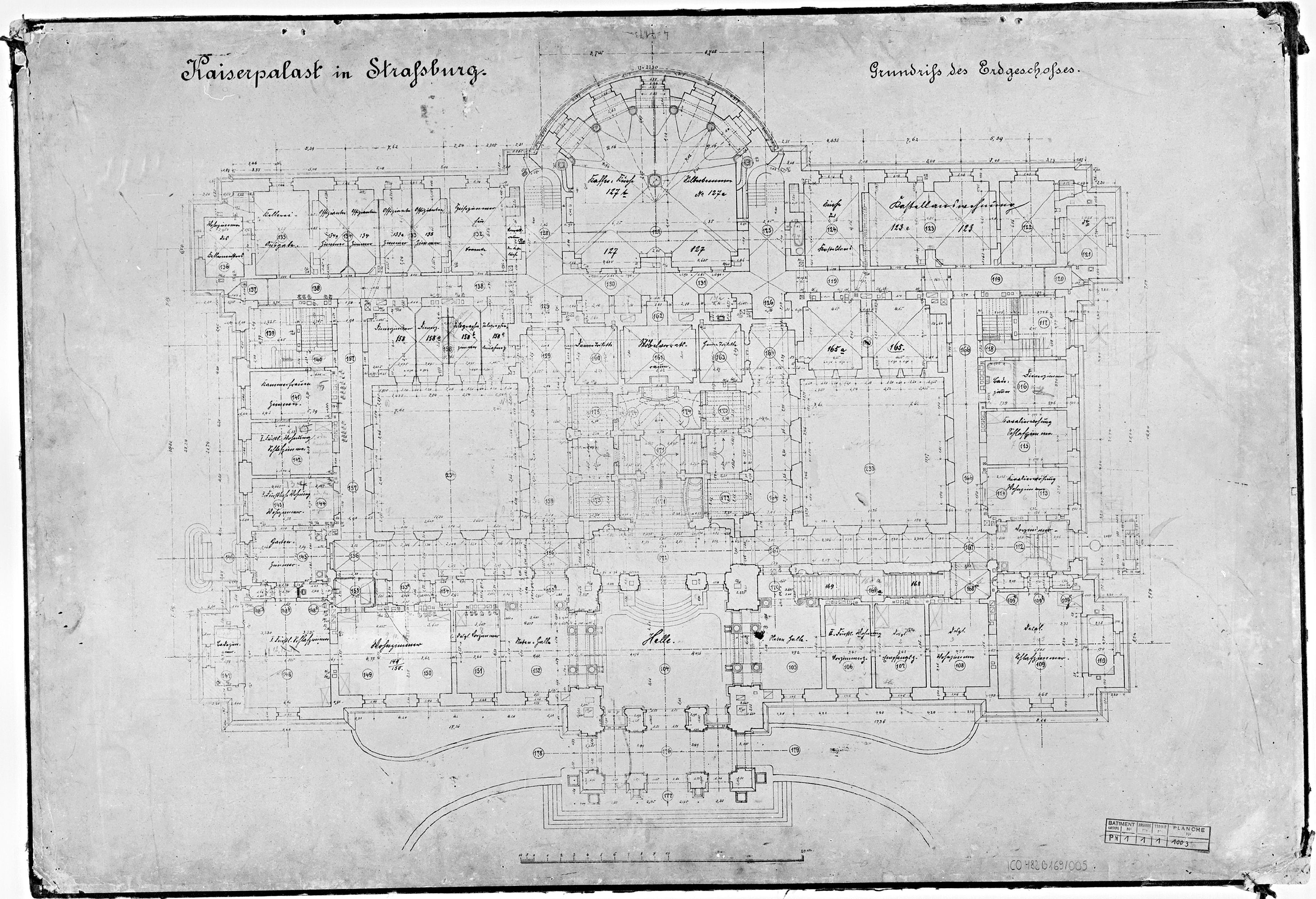 Plan de masse du rez-de-chaussée.