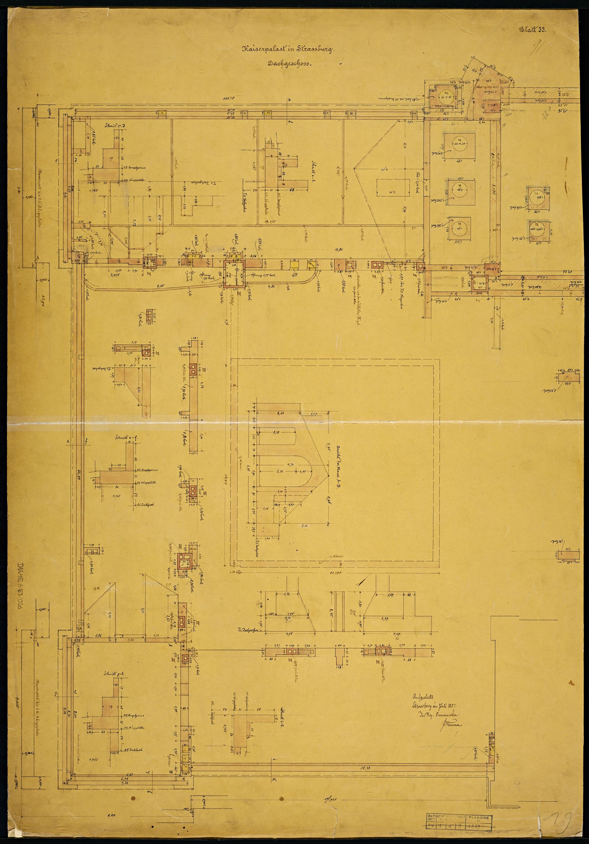 Aération, plan de masse des combles.