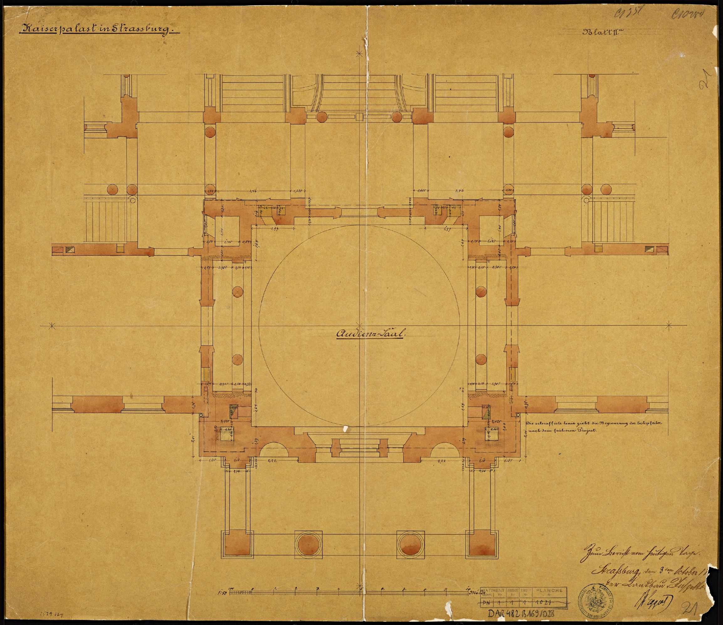 Salle d'audience, plan de masse.